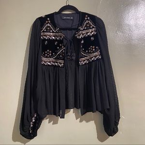 Zara Black Embellished Jacket